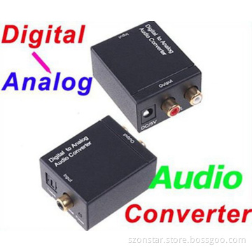 Digital Optical Toslink Coaxial to Analog RCA R/L Audio Converter Adapter